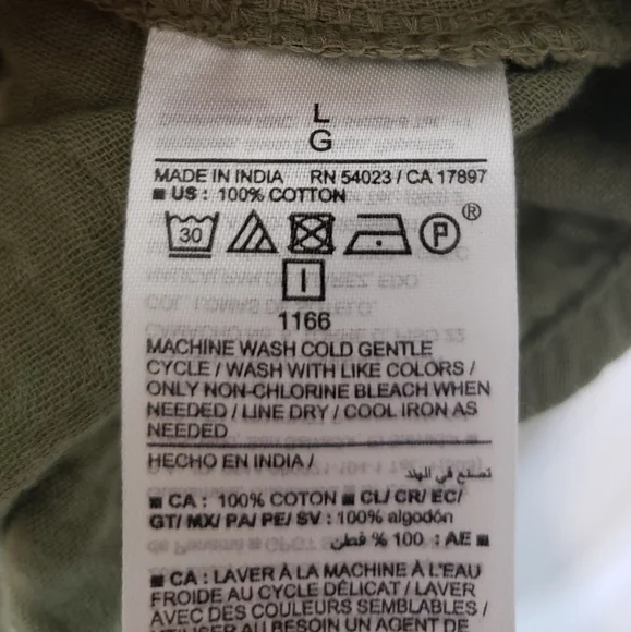 Old Navy Knee Length Dress All Cotton Ruffled V Neck Short Sleeves Olive Large - Picture 10 of 11